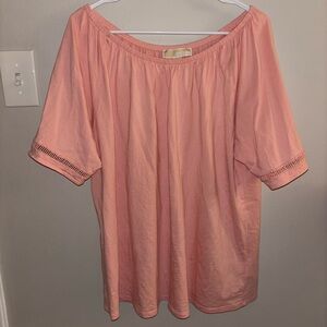 KORS Michael Kors Coral Off-Shoulder Blouse